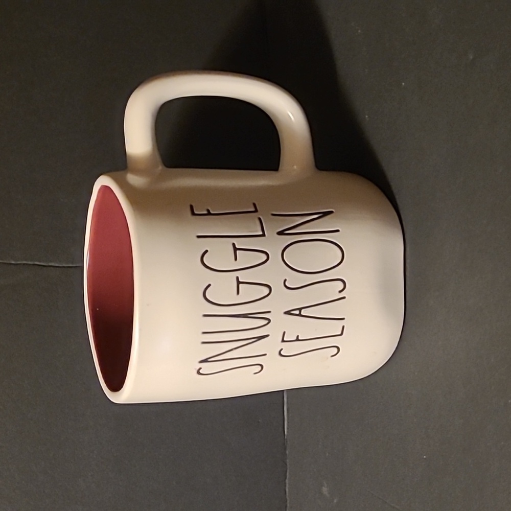 Rae Dunn Snuggle Season Mug in Cream and Red